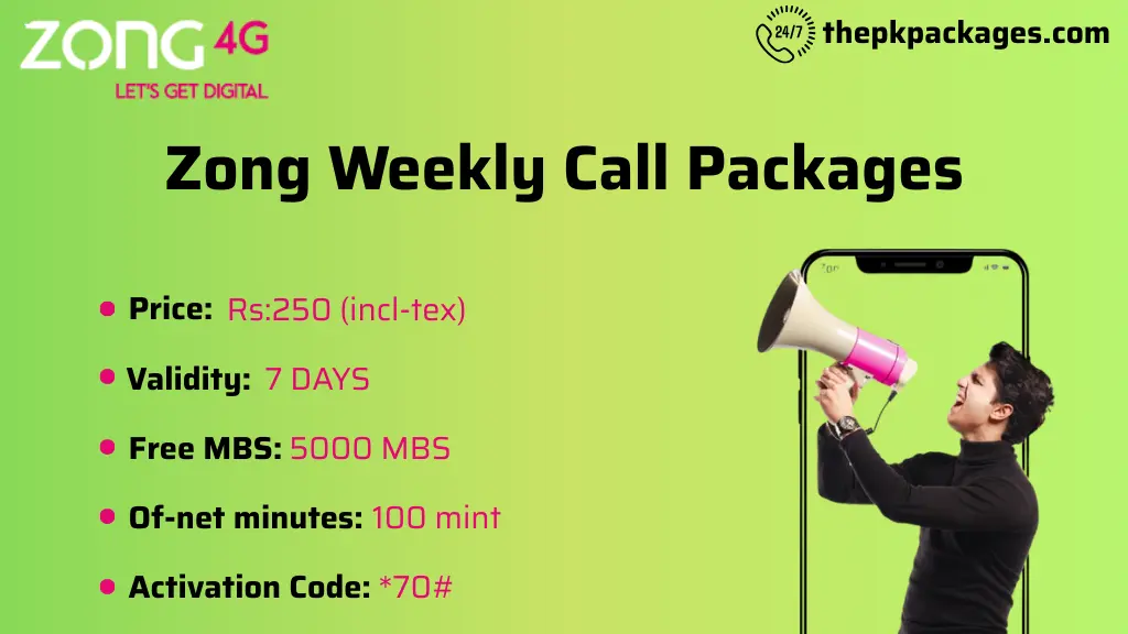 Zong Call Packages 2025 4 Zong Weekly Call Packages
