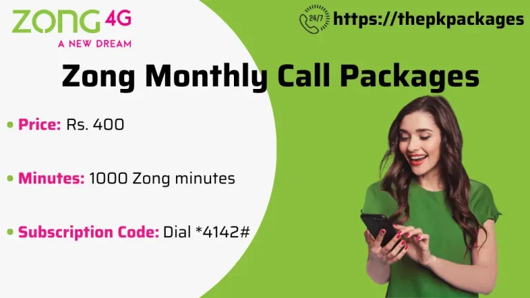 Zong Monthly Call Packages with Data