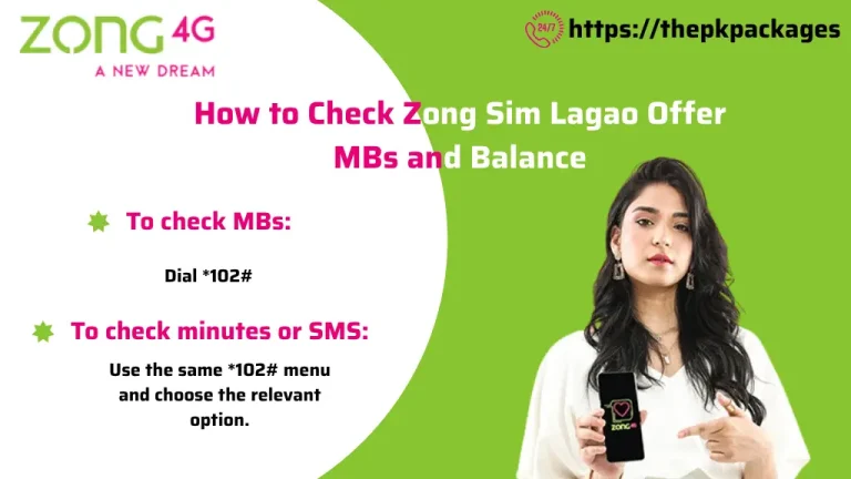Zong Sim Lagao Offer 3 How to Check Zong Sim Lagao Offer MBs and Balance