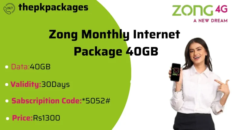 Zong Monthly Internet Package 2 Zong Monthly Internet Package 40GB